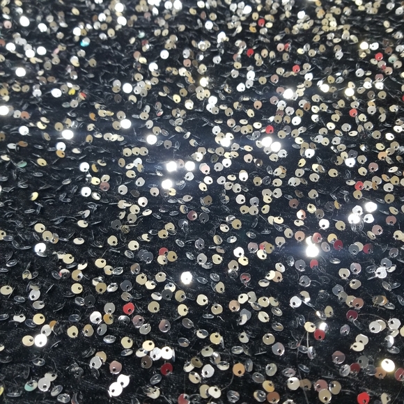 Black Sequin Tree Skirt Christmas Halloween 44"-46" Sparkle Velvet Satin Backing - Picture 5 of 8